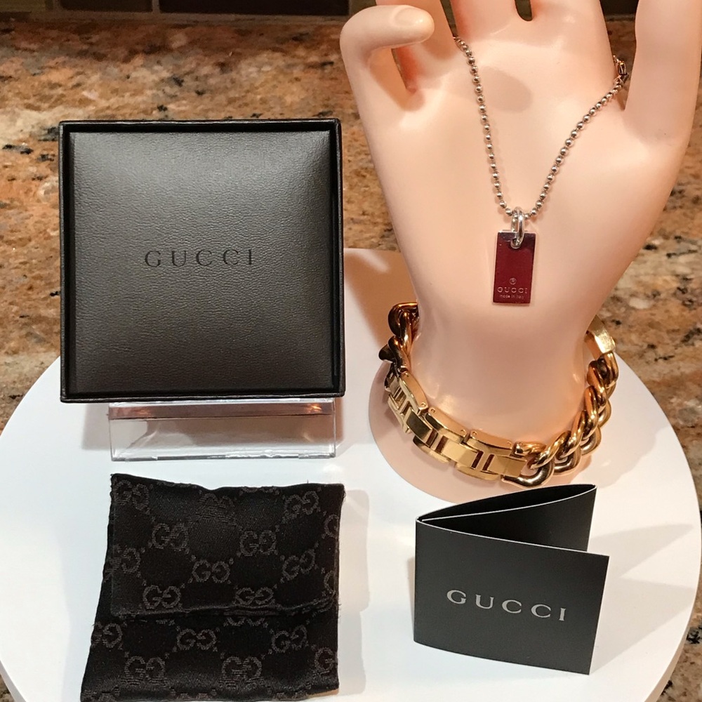 GUCCI Silver Ag925 Logo Plate Charm 😍❤️ - Picture 3 of 17